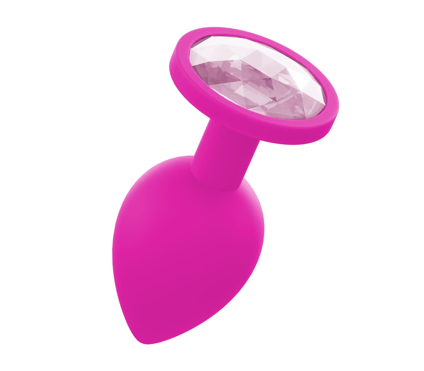 Love In Leather PLU003 Silicone Butt Plug With Gem - MULTIPLE COLOURS