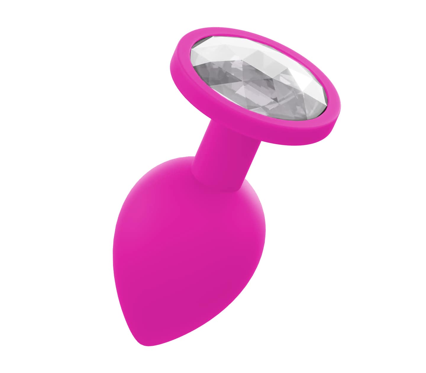 Love In Leather PLU003 Silicone Butt Plug With Gem - MULTIPLE COLOURS