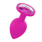 Love In Leather PLU003 Silicone Butt Plug With Gem - MULTIPLE COLOURS