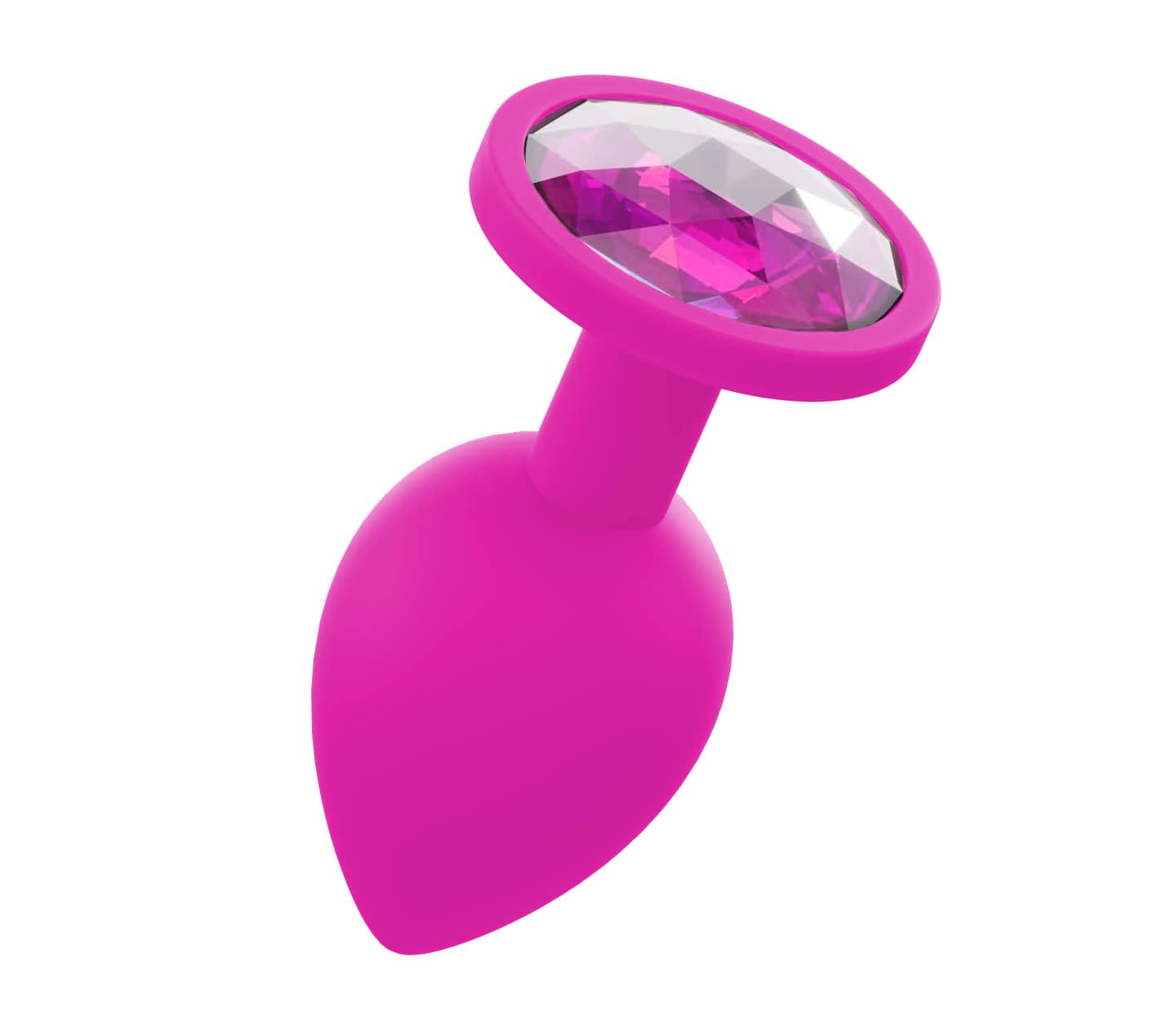 Love In Leather PLU003 Silicone Butt Plug With Gem - MULTIPLE COLOURS