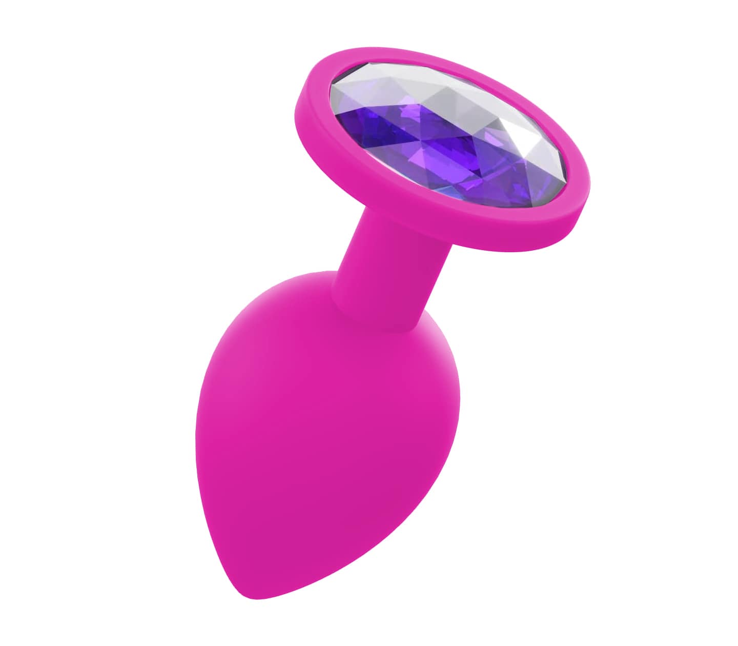 Love In Leather PLU003 Silicone Butt Plug With Gem - MULTIPLE COLOURS