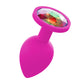 Love In Leather PLU003 Silicone Butt Plug With Gem - MULTIPLE COLOURS