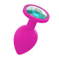Love In Leather PLU003 Silicone Butt Plug With Gem - MULTIPLE COLOURS