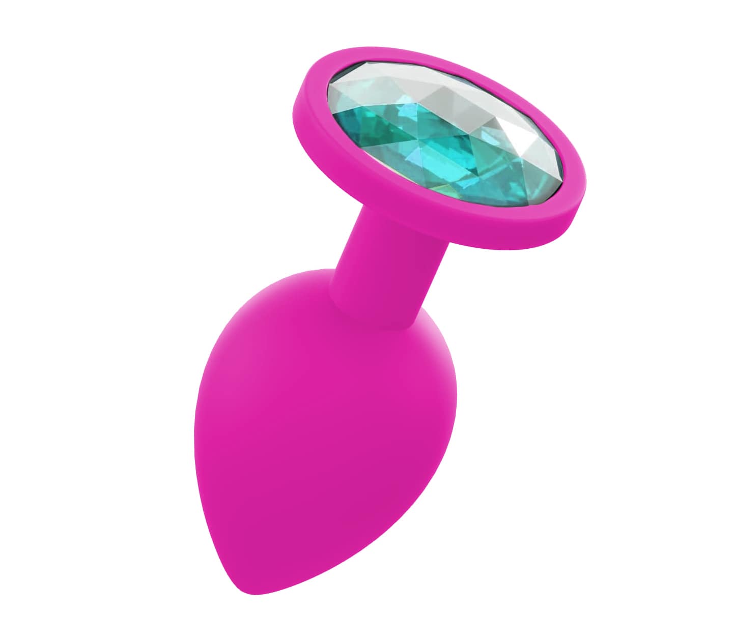 Love In Leather PLU003 Silicone Butt Plug With Gem - MULTIPLE COLOURS