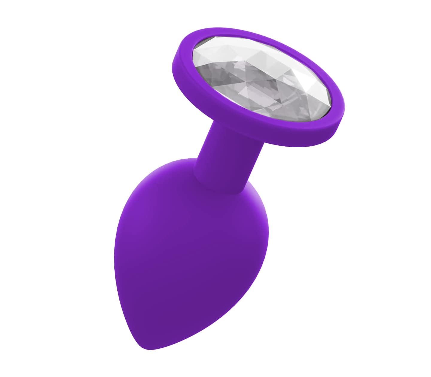 Love In Leather PLU003 Silicone Butt Plug With Gem - MULTIPLE COLOURS