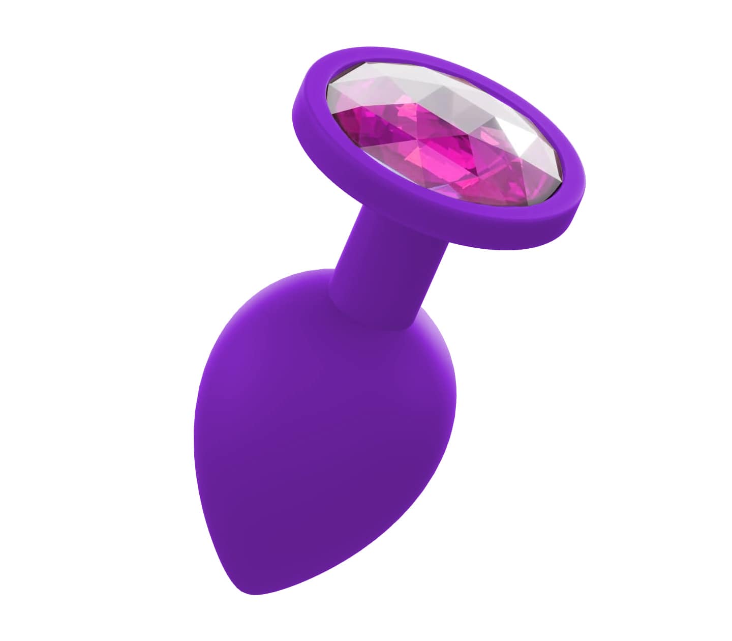 Love In Leather PLU003 Silicone Butt Plug With Gem - MULTIPLE COLOURS