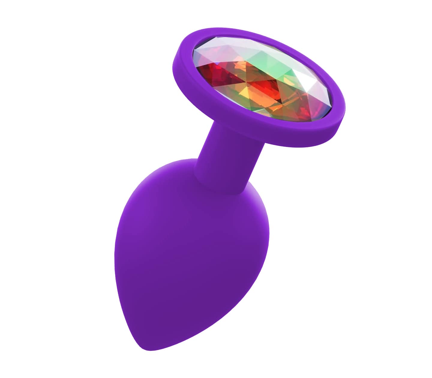 Love In Leather PLU003 Silicone Butt Plug With Gem - MULTIPLE COLOURS