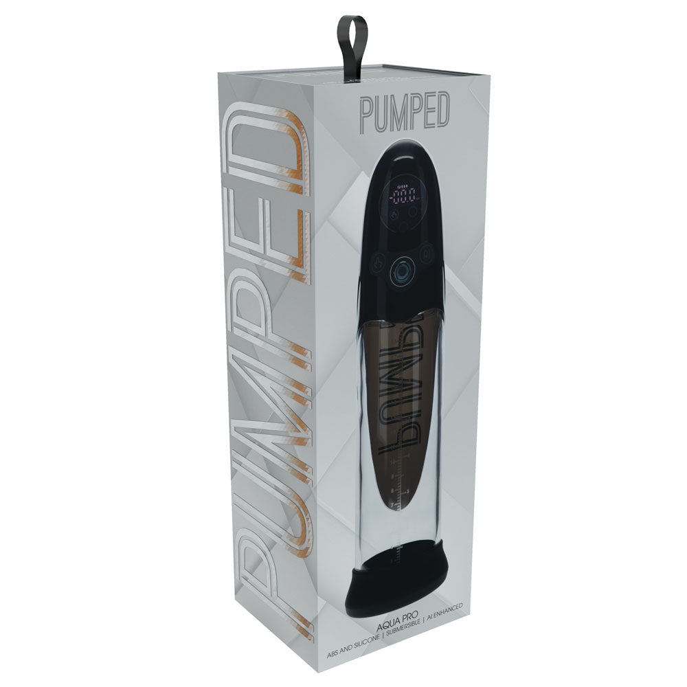 Shots Toys | PUMPED Aqua-Pro Auto Pump - Black/Clear AI-Enabled Submersible Auto Penis Pump