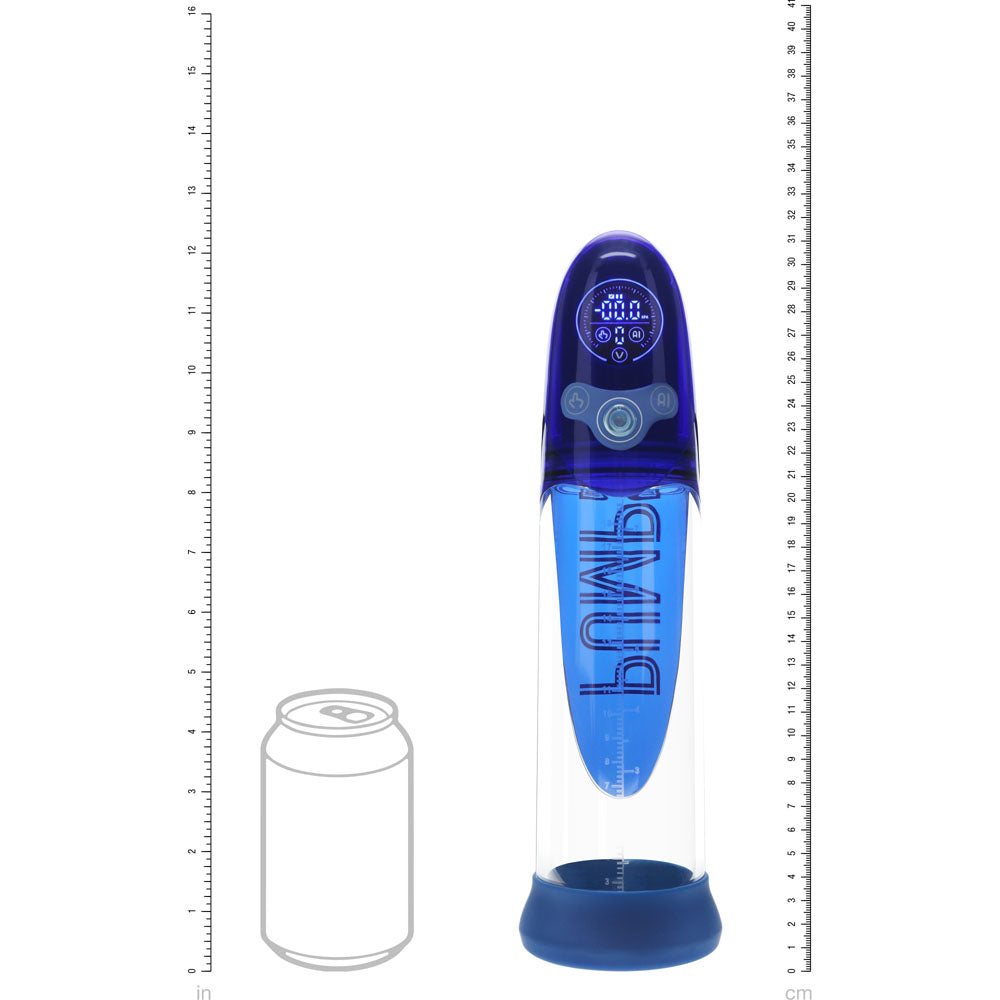 Shots Toys | PUMPED Aqua-Pro Auto Pump - Blue/Clear AI-Enabled Submersible Auto Penis Pump
