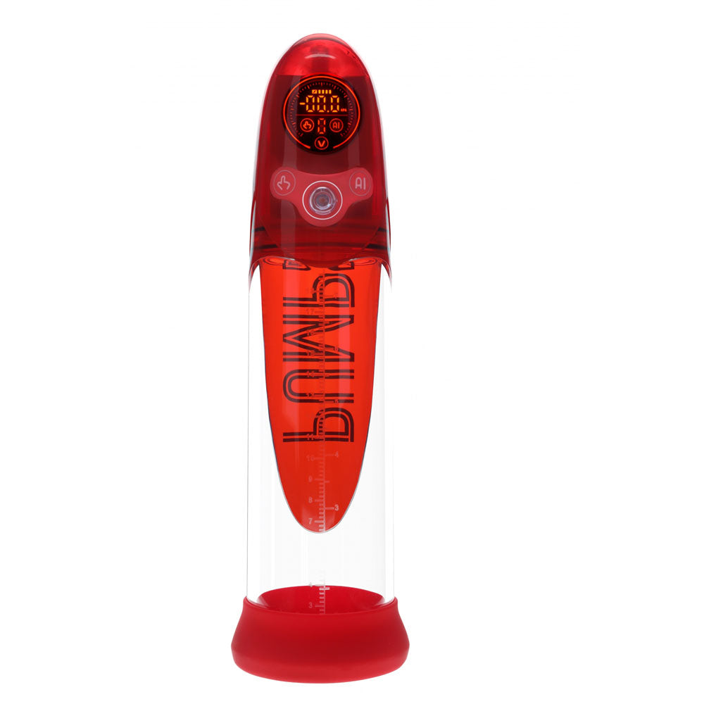 Shots Toys | PUMPED Aqua-Pro Auto Pump - Red/Clear AI-Enabled Submersible Auto Penis Pump
