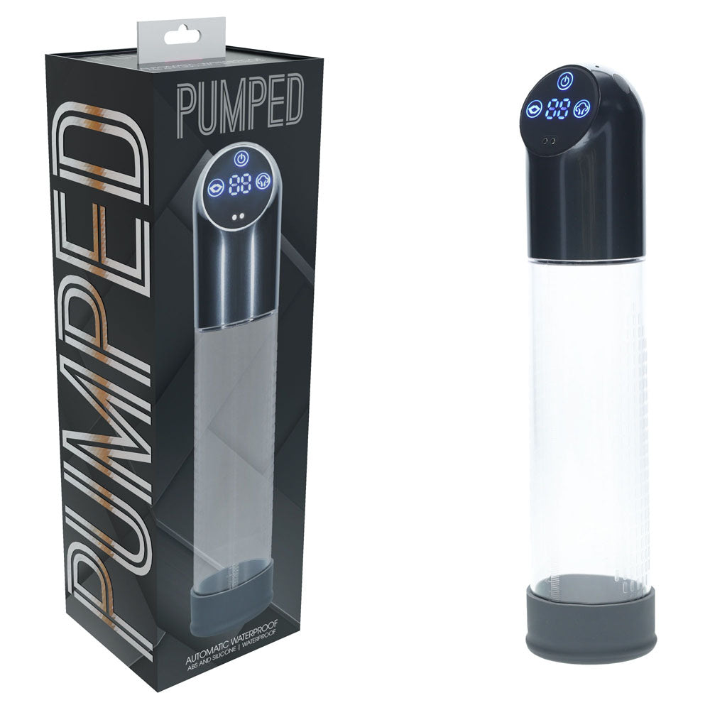 Shots Toys | PUMPED Automatic Waterproof Pump - Gun Metal/Clear Automatic Penis Pump