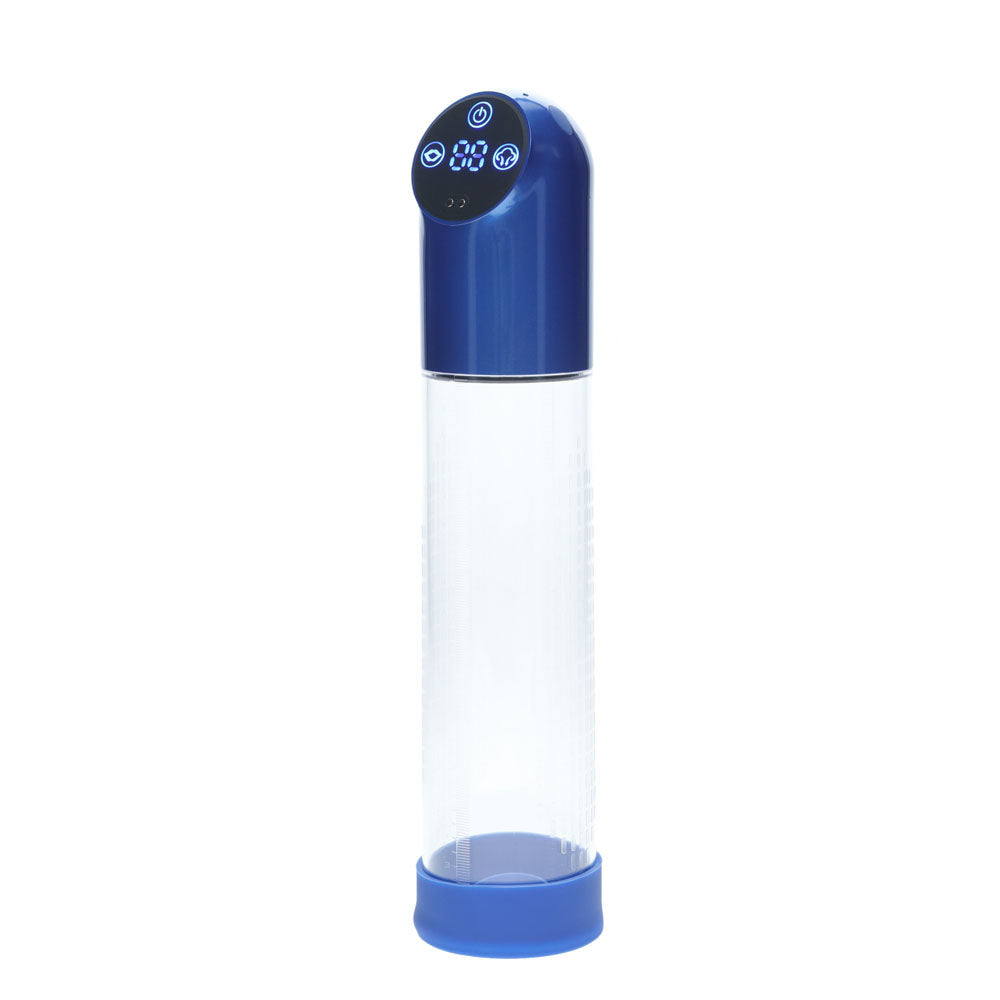 Shots Toys | PUMPED Automatic Waterproof Pump - Metal Blue/Clear Automatic Penis Pump