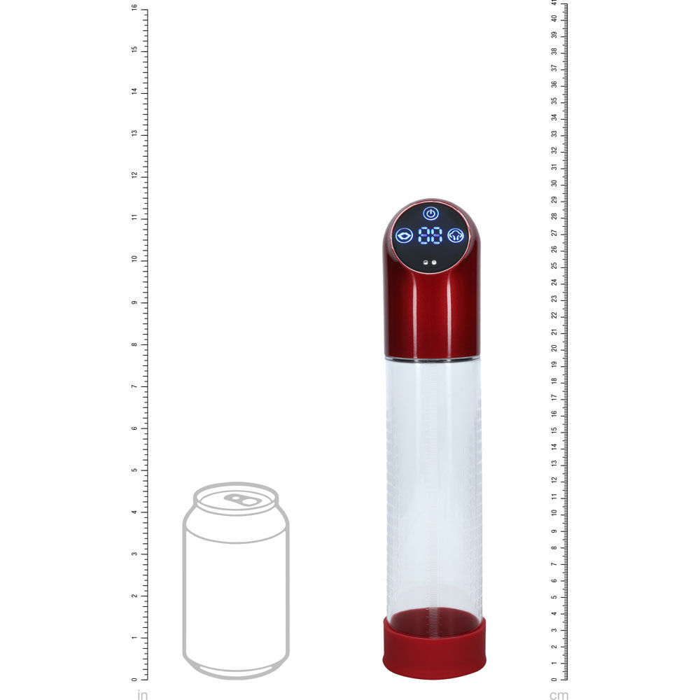 Shots Toys | PUMPED Automatic Waterproof Pump - Metal Red/Clear Automatic Penis Pump