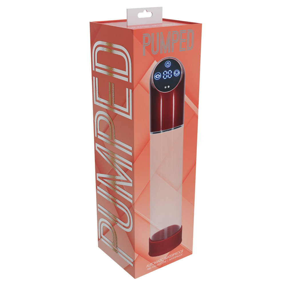 Shots Toys | PUMPED Automatic Waterproof Pump - Metal Red/Clear Automatic Penis Pump