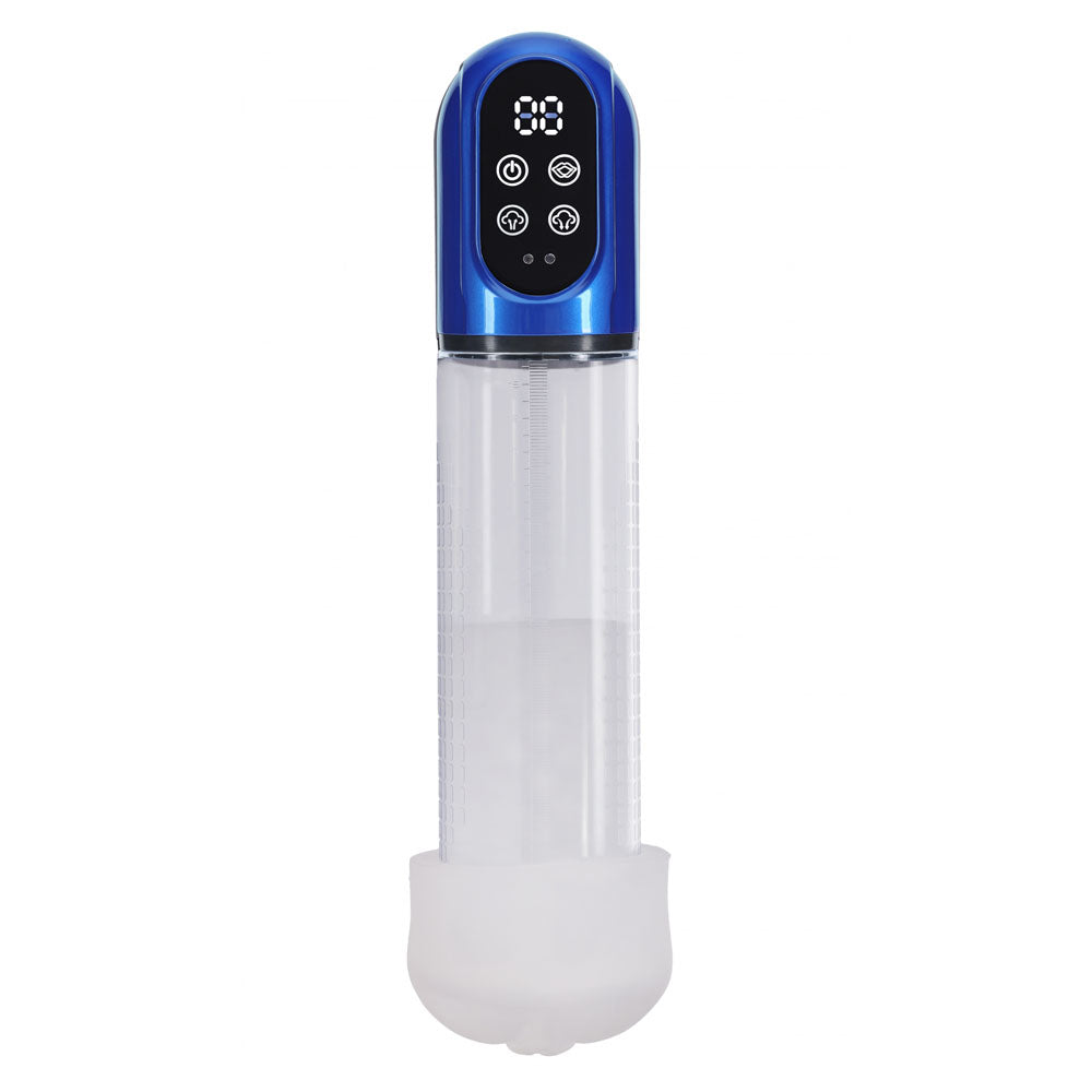 Shots Toys | PUMPED Engage Automatic Penis Pump - Metallic Blue Auto Penis Pump
