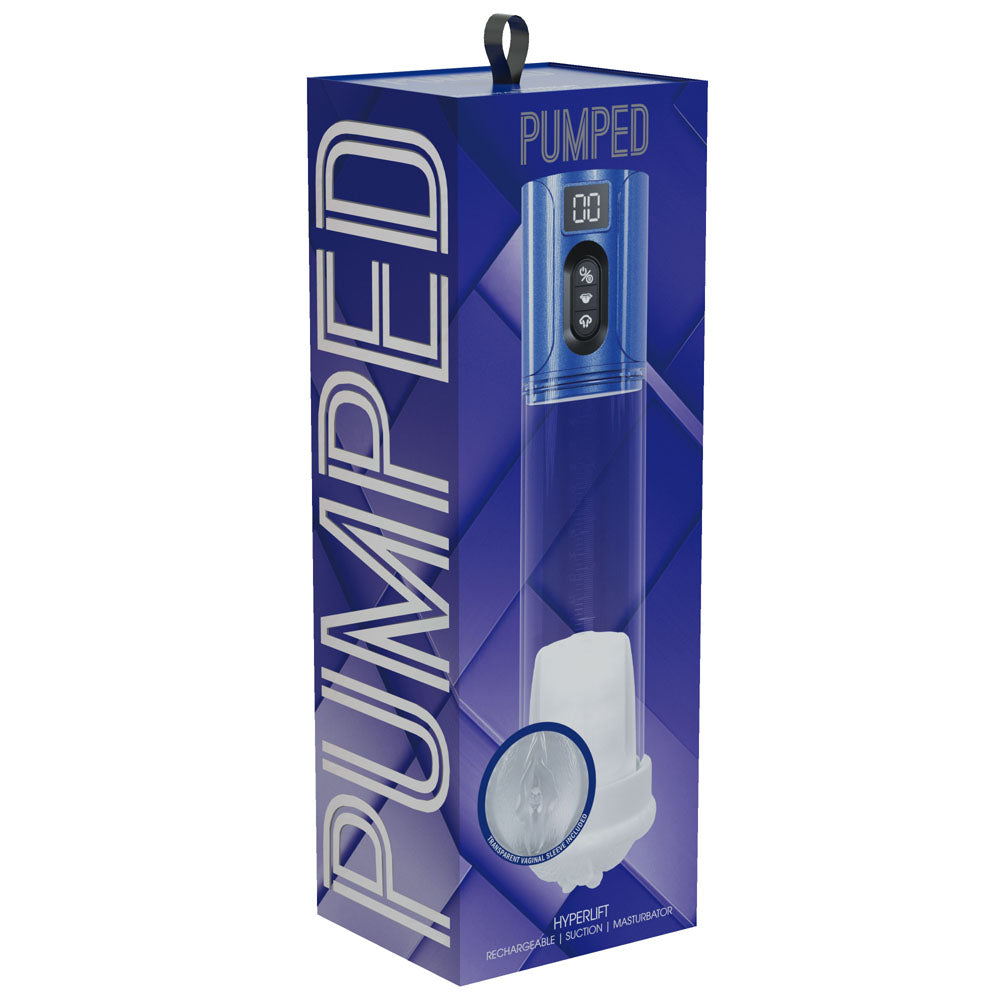 Shots Toys | PUMPED HyperLift - Metallic Blue/Clear Auto Pump