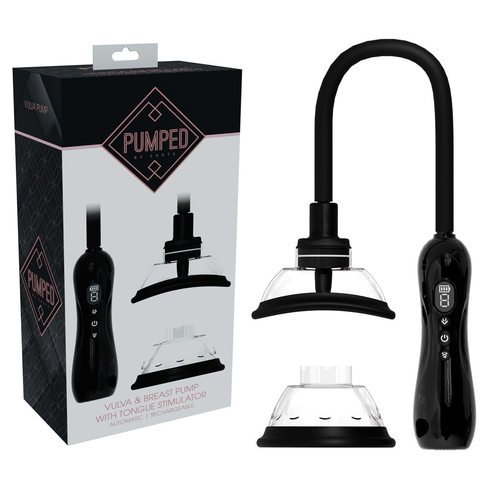 Shots Toys | PUMPED Vulva & Breast Pump with Tongue Stimulator - Black