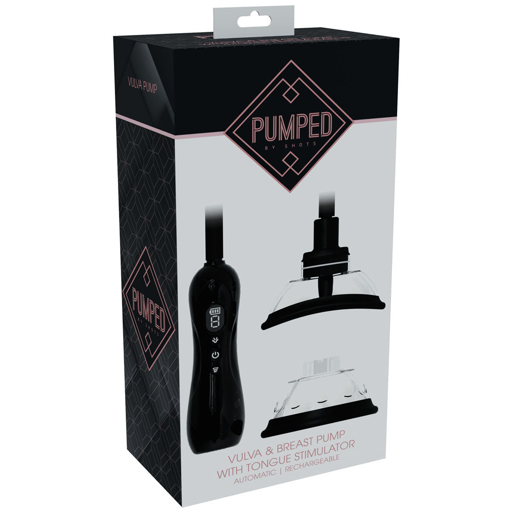Shots Toys | PUMPED Vulva & Breast Pump with Tongue Stimulator - Black