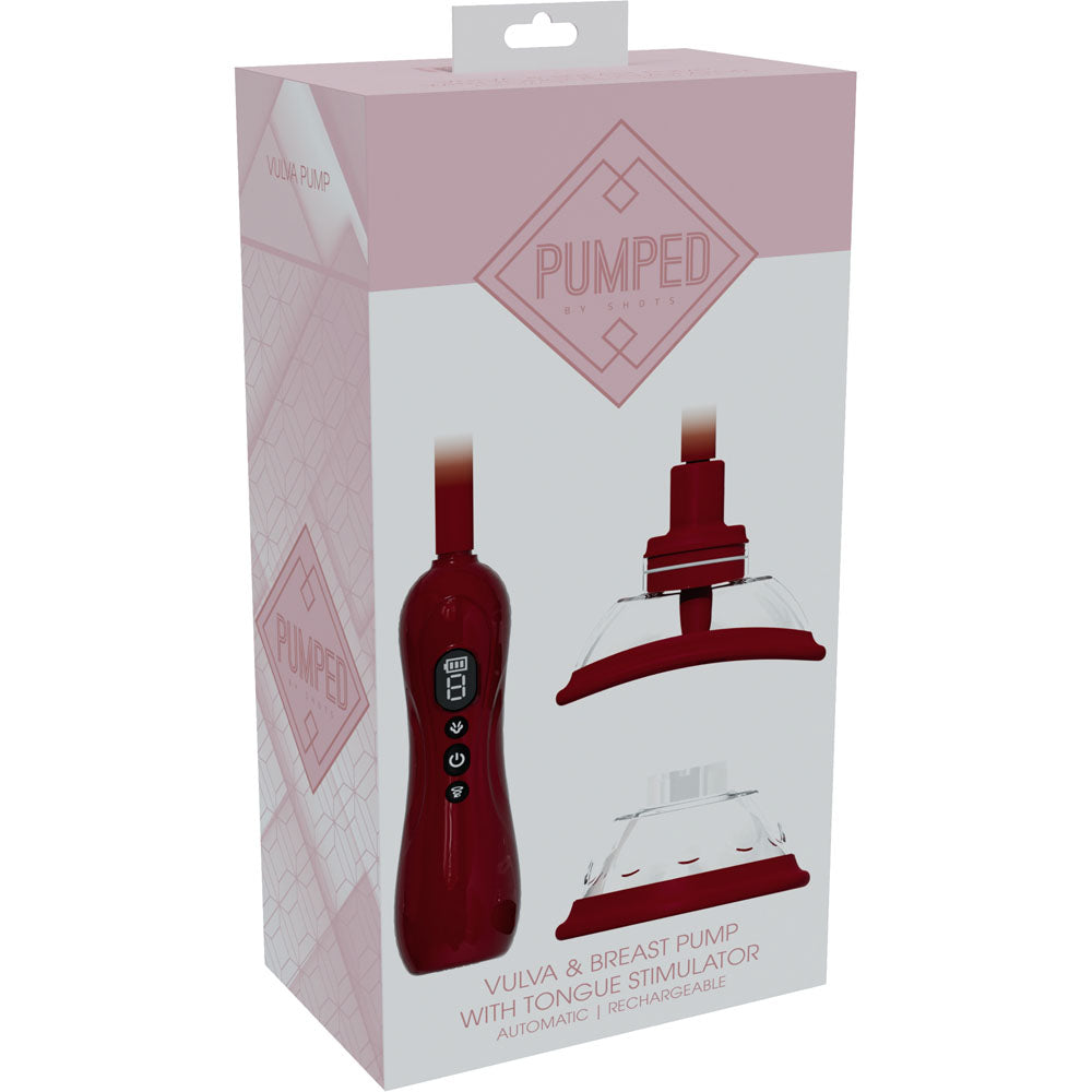 Shots Toys | PUMPED Vulva & Breast Pump with Tongue Stimulator - Red