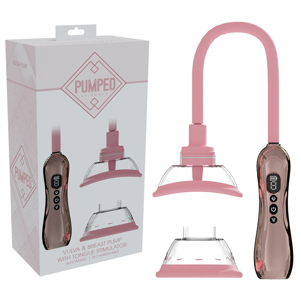 Shots Toys | PUMPED Vulva & Breast Pump with Tongue Stimulator - Rose Gold