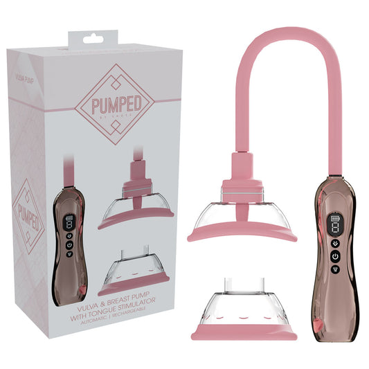 Shots Toys | PUMPED Vulva & Breast Pump with Tongue Stimulator - Rose Gold