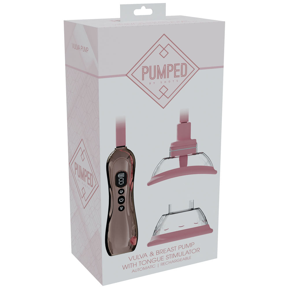 Shots Toys | PUMPED Vulva & Breast Pump with Tongue Stimulator - Rose Gold