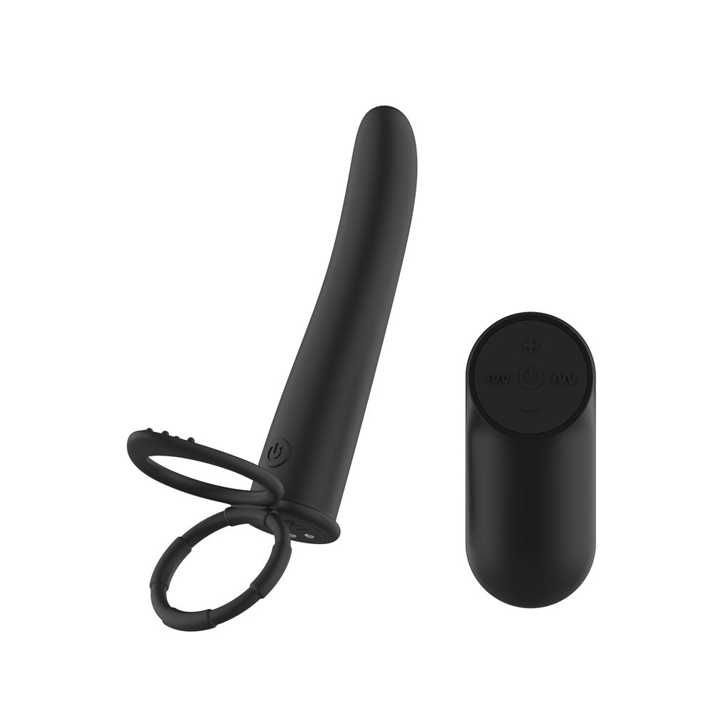 Passion Play Vibrating Double Penetrator Cock Ring with Remote