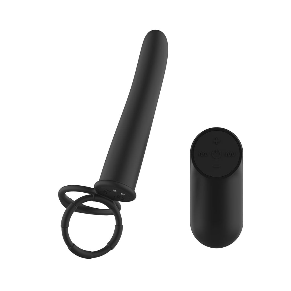 Passion Play Vibrating Double Penetrator Cock Ring with Remote