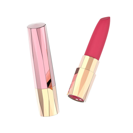 Passion Play Rechargeable Lipstick Vibrator - Pink/Gold