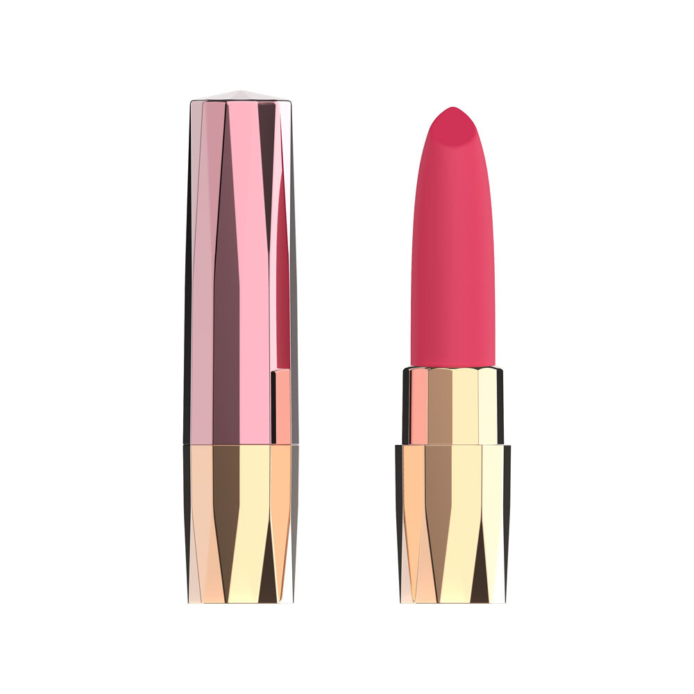 Passion Play Rechargeable Lipstick Vibrator - Pink/Gold
