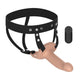 Passion Play Vibrating Realistic Smooth Strap-On with Wireless Remote - Flesh