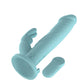 Passion Play Vibrating Rabbit Dildo with Remote - Blue