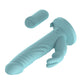 Passion Play Vibrating Rabbit Dildo with Remote - Blue