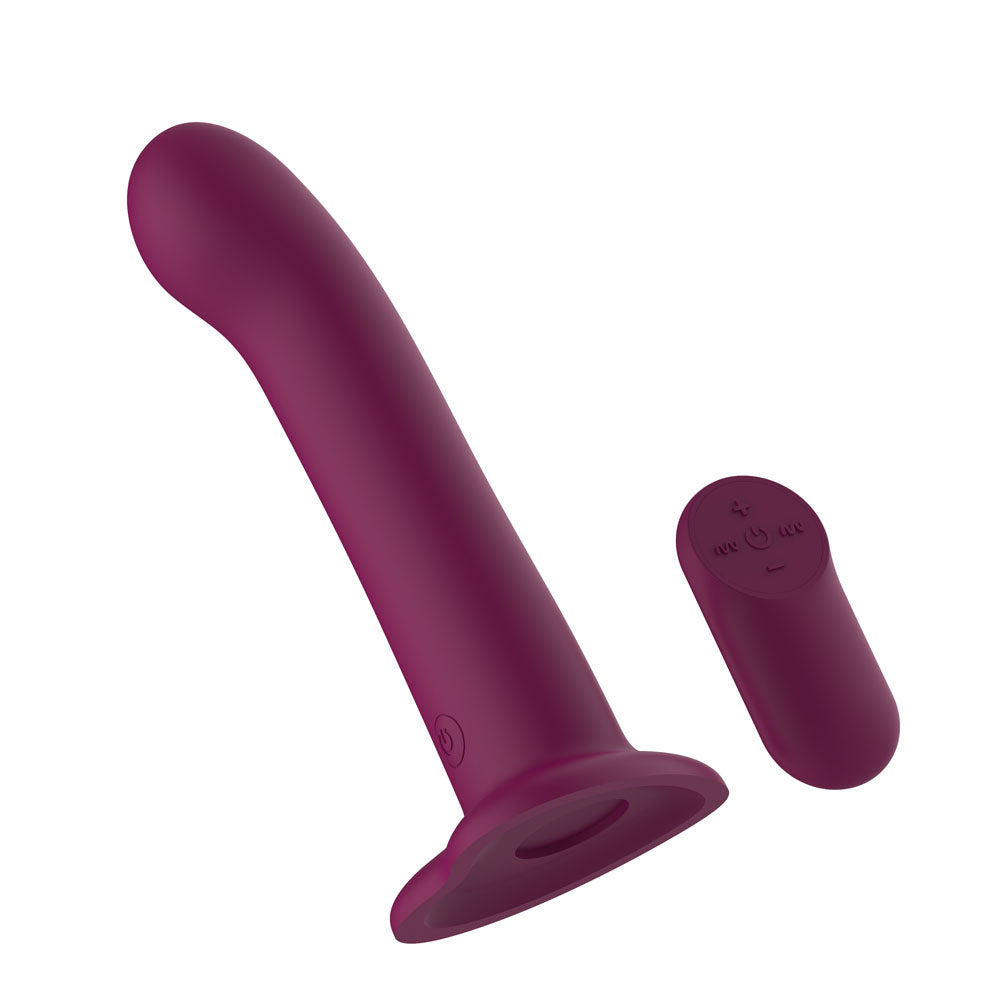 Passion Play Vibrating Dildo with Remote - Purple