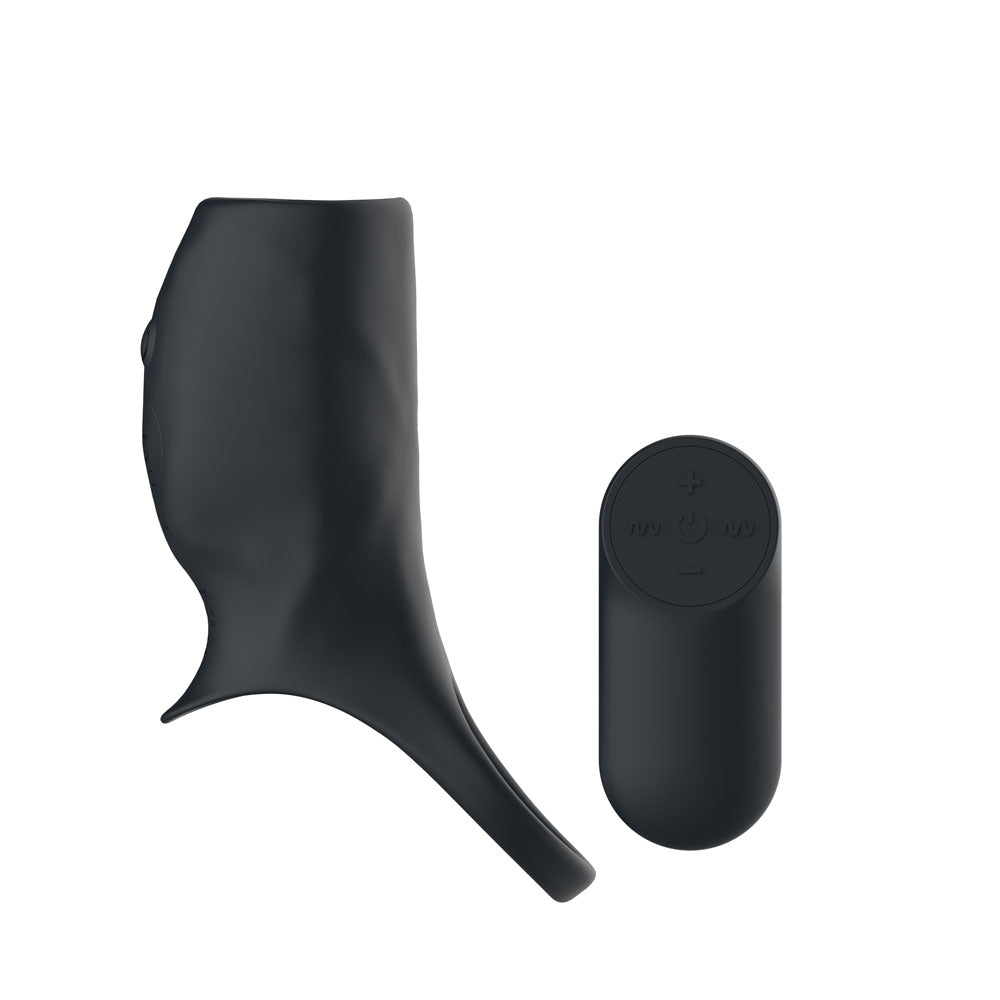 Passion Play Vibrating Cockring Sleeve - Black