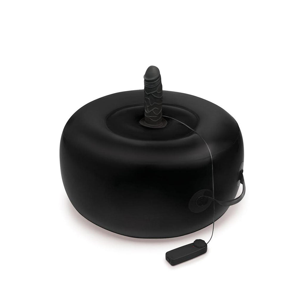 Whipsmart Inflatable Vibrating Love Seat - Black Inflatable Cushion with 6" Vibrating Dong