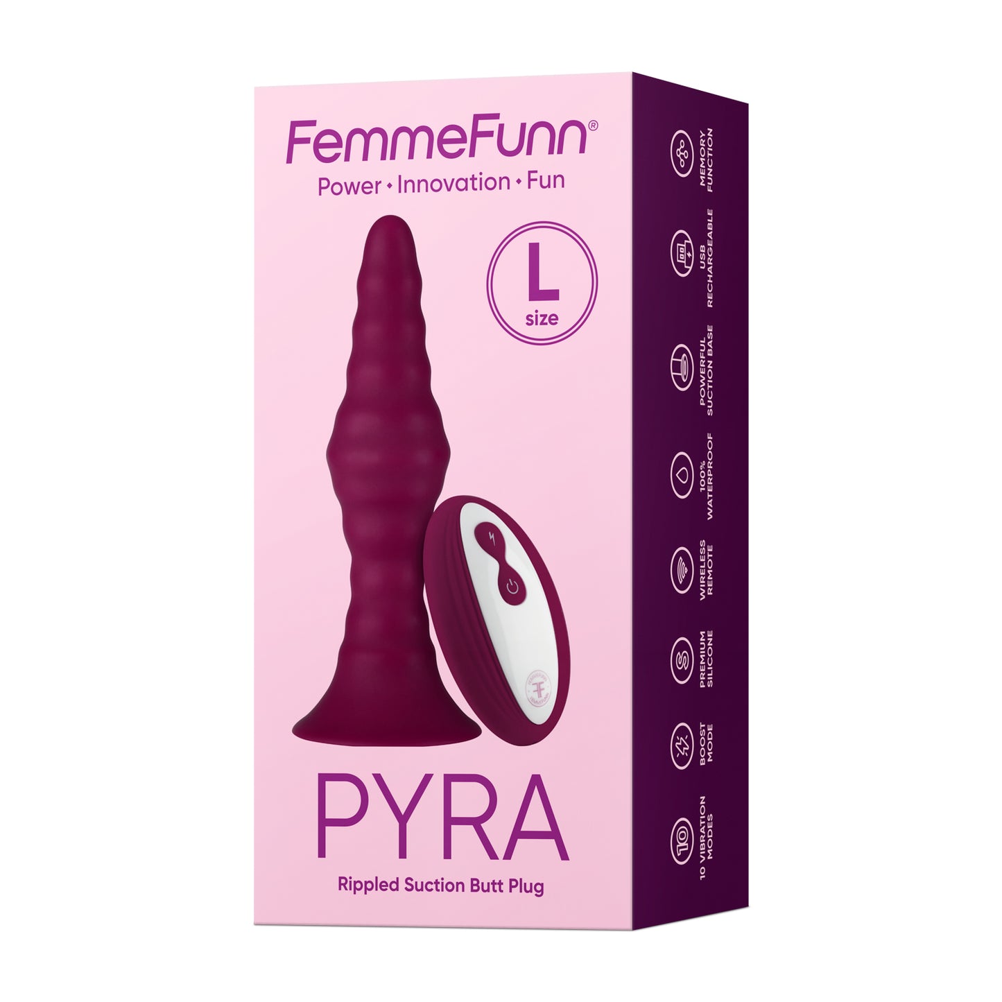 Femme Funn Pyra Large Vibrating Plug - Dark Fuschia