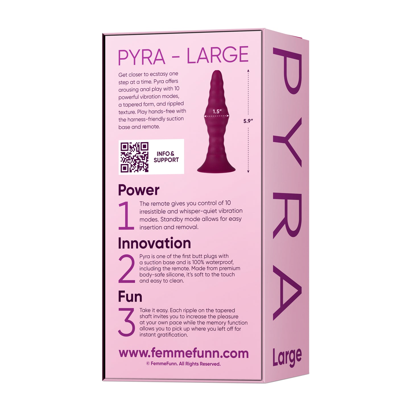 Femme Funn Pyra Large Vibrating Plug - Dark Fuschia