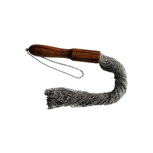 Rouge Beaded Metal Flogger Silver