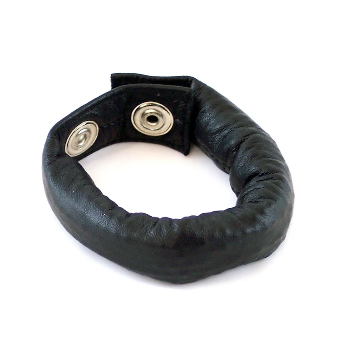 Rouge Leather Weighted Cock Strap - Black