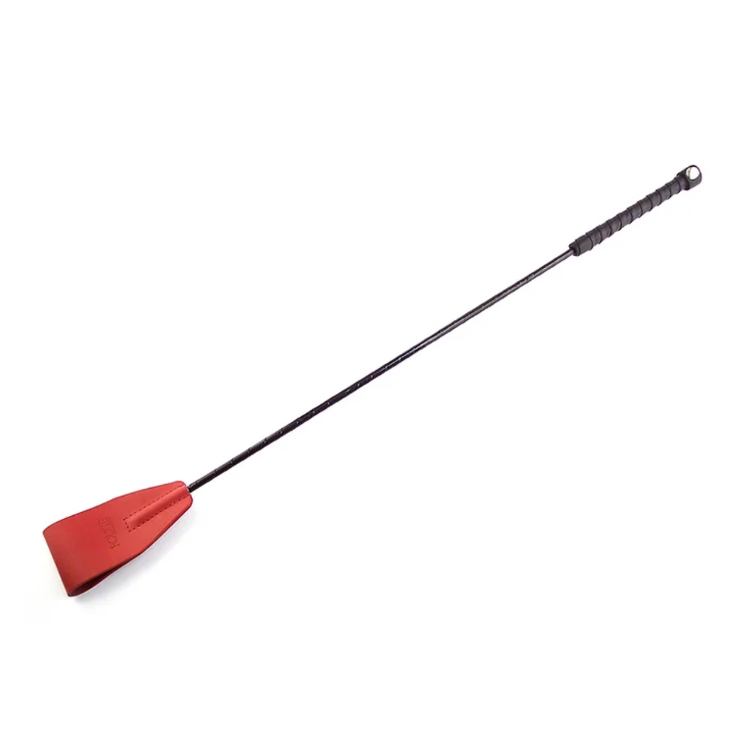 Rouge Leather Riding Crop - Red