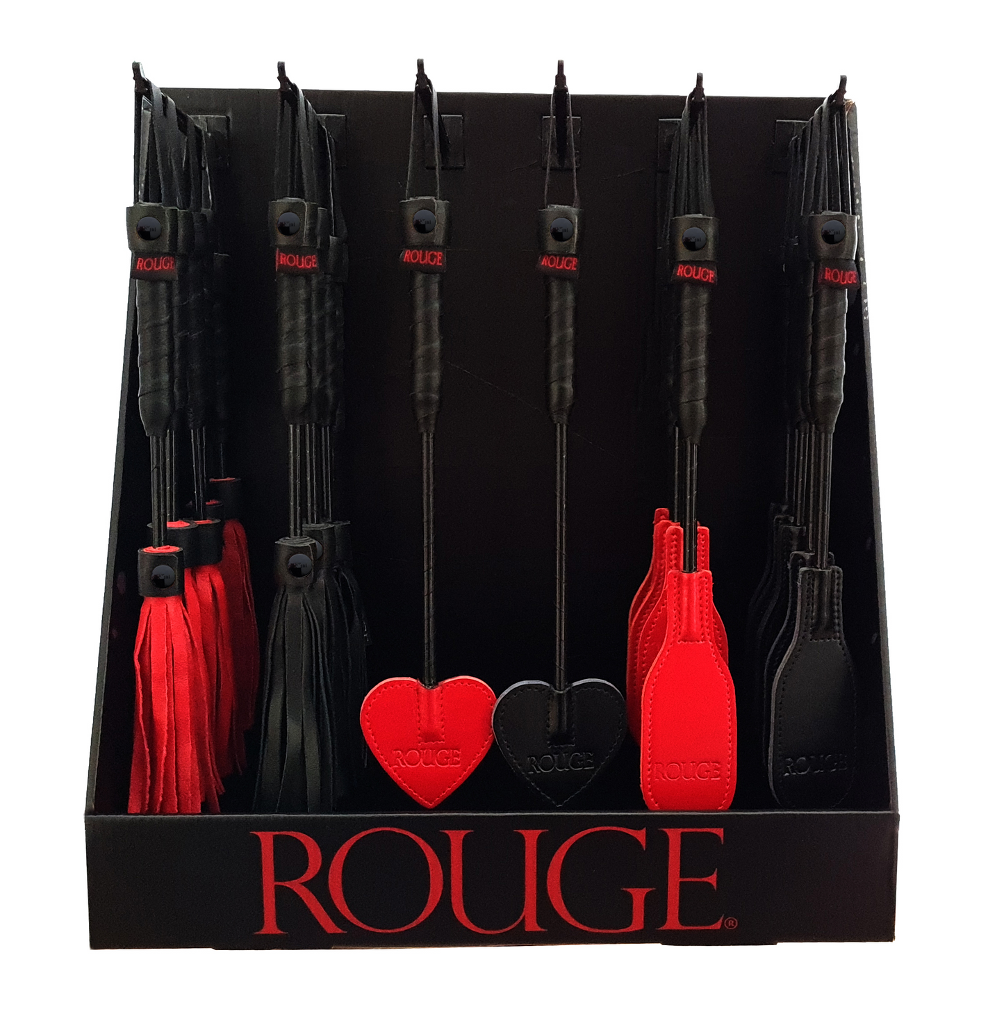 Rouge Counter Display Unit For Mini Bondage Range Including 36 Mixed Mini Crops & Floggers