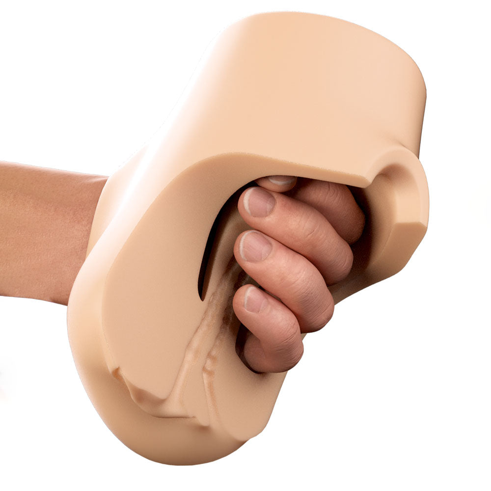 Pipedream PDX Plus Double Pounder Vibrating Squeeze Stroker - Flesh