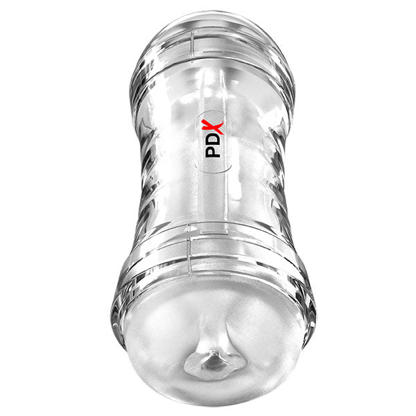 Pipedream PDX Wet Pussies Super Flip-A-Pussy Over - Clear Dual Ended Self Lubricating Stroker (Vagina & Ass)