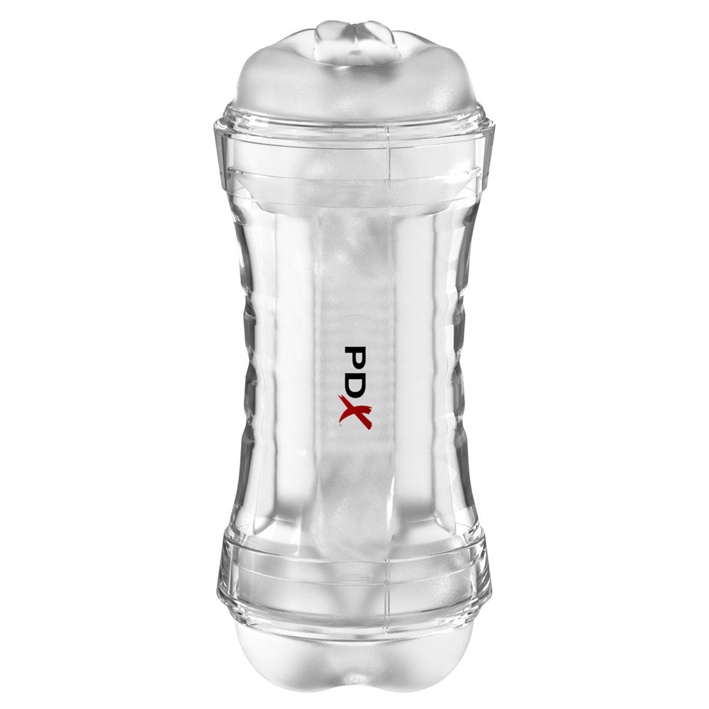 Pipedream PDX Wet Pussies Super Flip-A-Pussy Over - Clear Dual Ended Self Lubricating Stroker (Vagina & Ass)