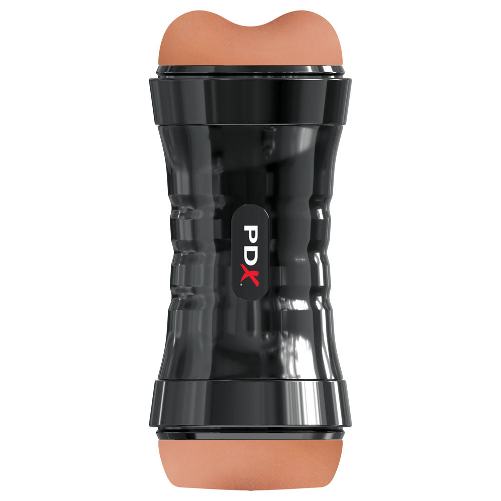 Pipedream PDX Wet Pussies Super Flip-A-Pussy Over - Dual Ended Stroker (Vagina & Ass) - Brown