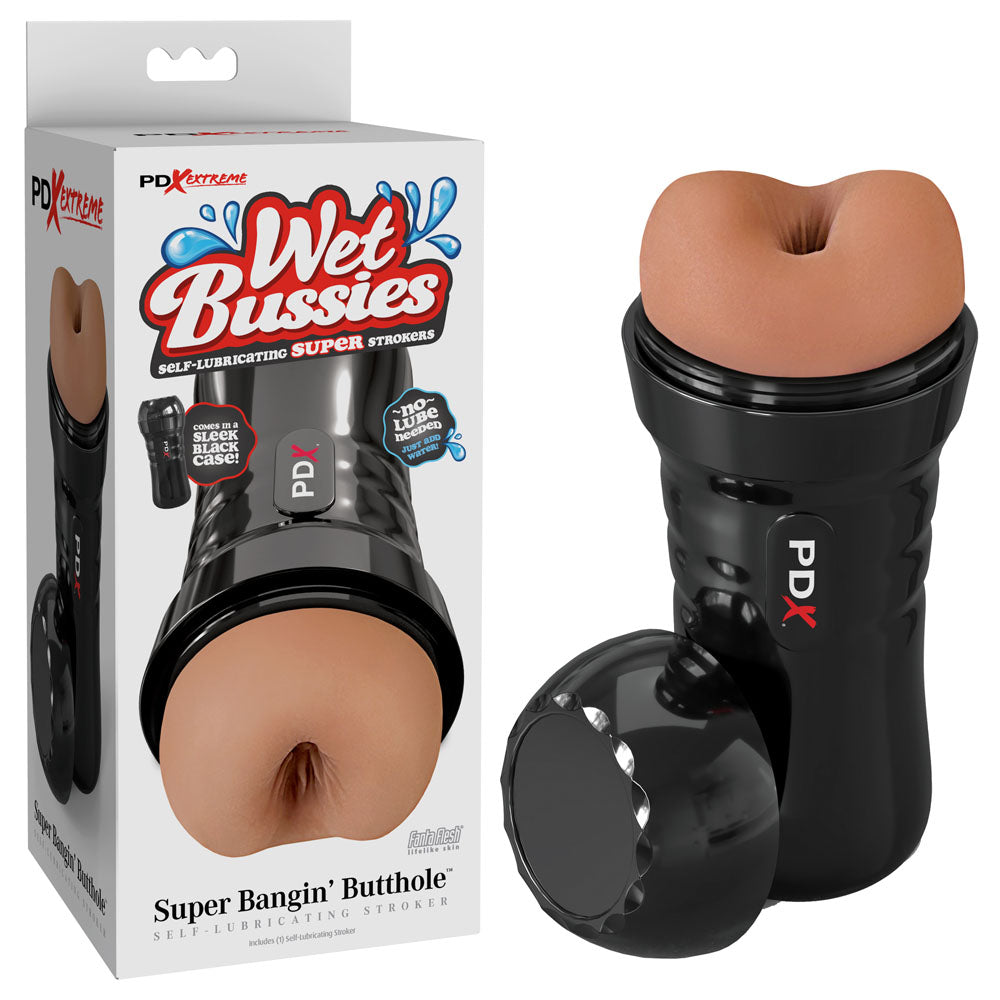 Pipedream PDX Wet Bussies Super Bangin Butt Anal Stroker - Brown