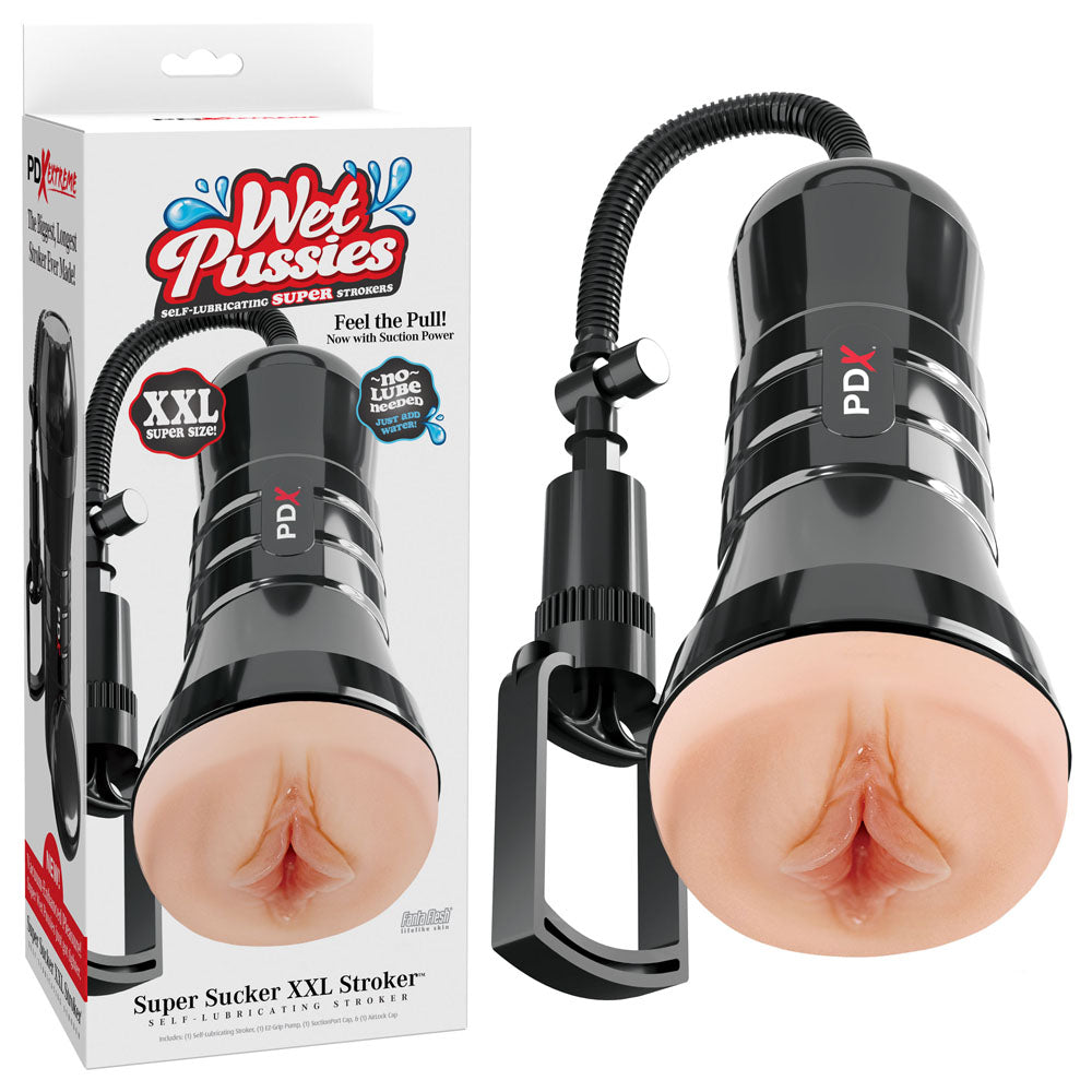 Pipedream PDX Wet Pussies Super Sucker XXL Stroker with Suction Pump