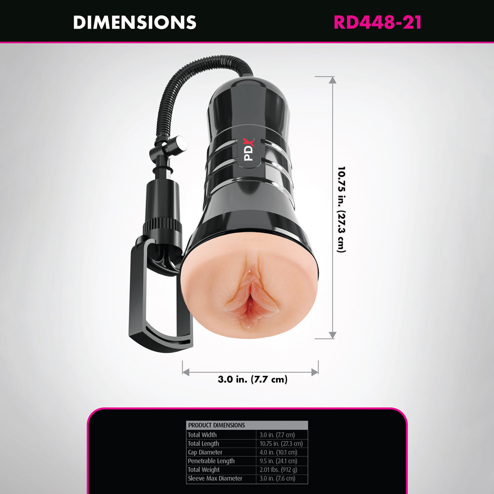 Pipedream PDX Wet Pussies Super Sucker XXL Stroker with Suction Pump