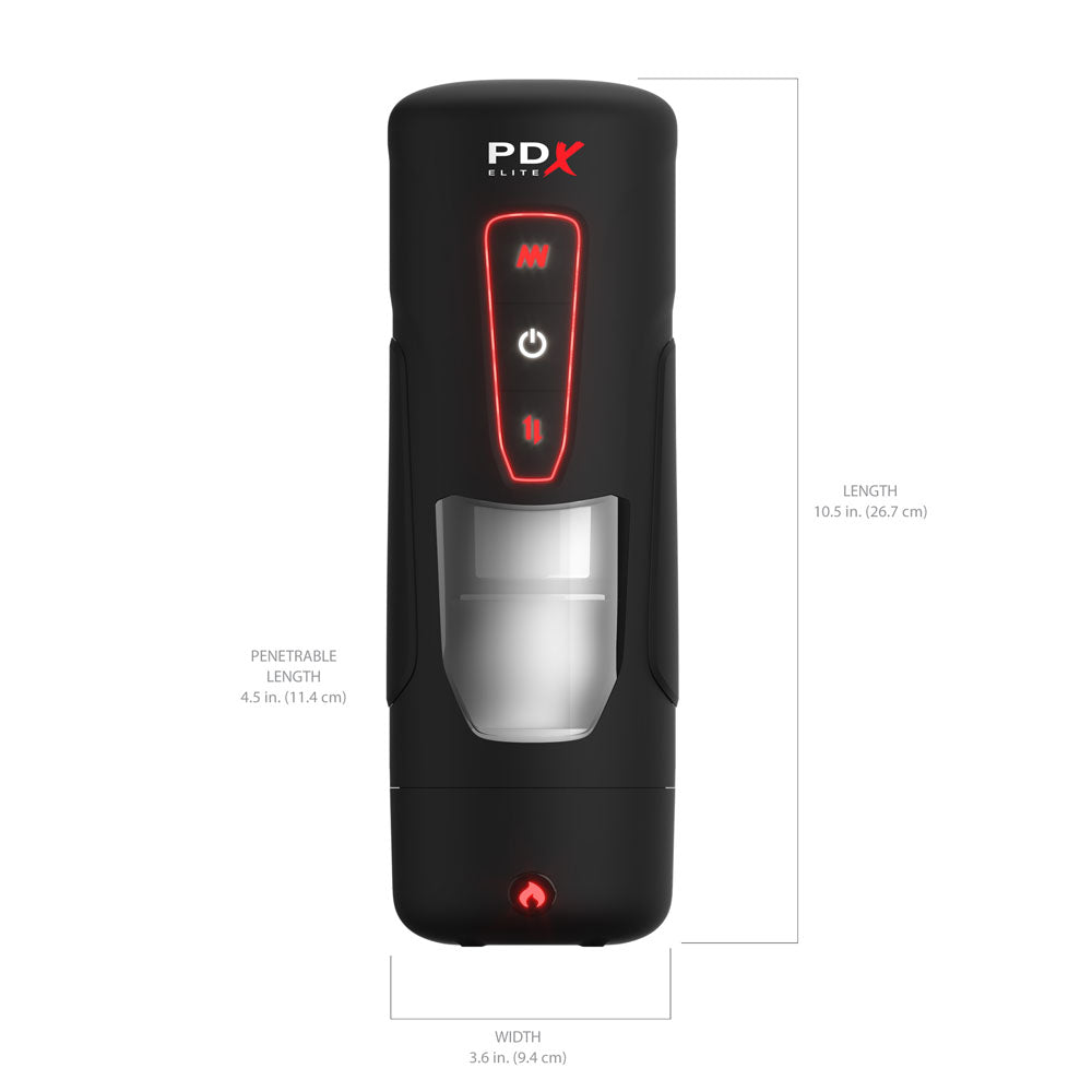 Pipedream PDX Elite Milk Me Hotter - USB Rechargeable Thrusting Heating & Vibrating Auto Stroker